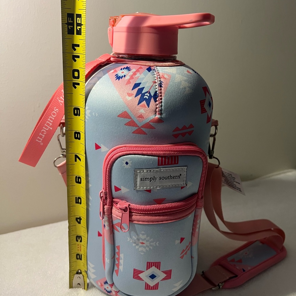 Simply Southern Pink and Blue Water Bottle Carrier